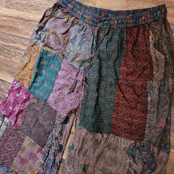 The Little Bazaar Boho Hippie Patchwork Flowy Pants - Picture 10 of 10